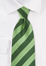 XL Hunter and Lime Striped Tie