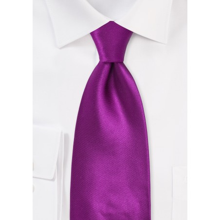 Kids Tie in Solid Dark Fuchsia Pink