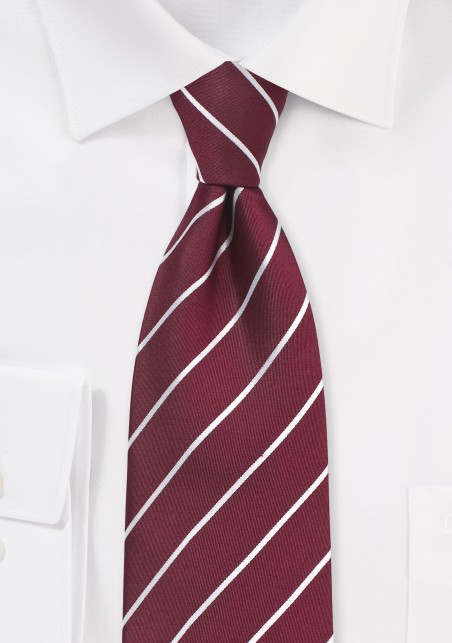 Striped Tie in Classic Burgundy