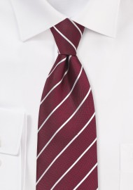 Striped Tie in Classic Burgundy