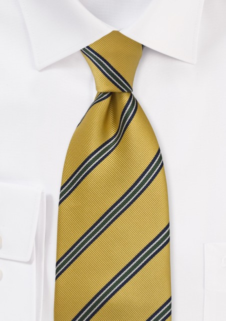 Golden Yellow Repp Striped Kids Tie