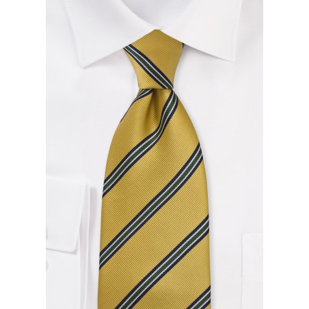 Golden Yellow Repp Striped Kids Tie