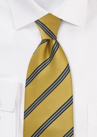 Golden Yellow Repp Striped Kids Tie