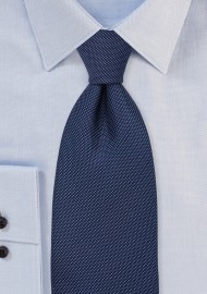 Navy Blue Pique Silk Tie