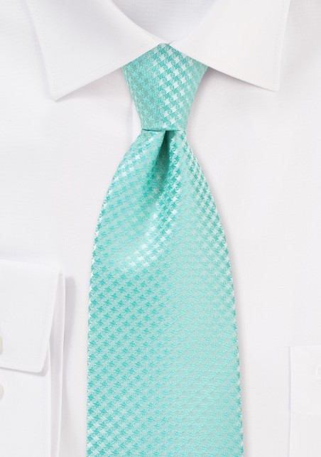 Micro Check Tie in Pool Blue
