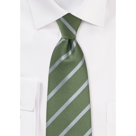 Fern and Silver Striped Tie
