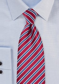 Striped Navy and Red Tie