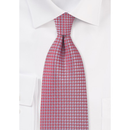 Cherry and Blue Jay Checked Tie