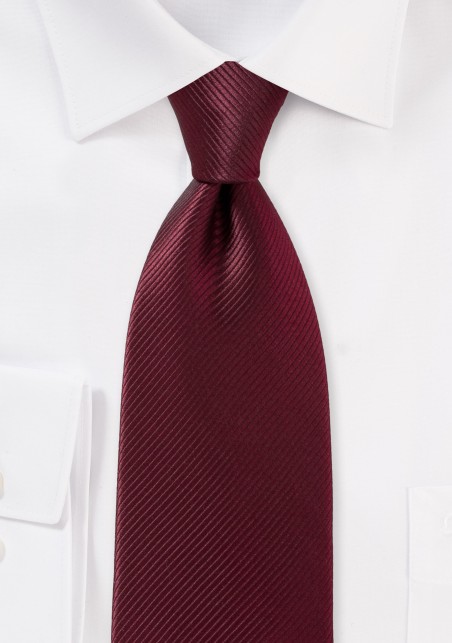 Rich Wine Colored Tie with Ribbed Texture