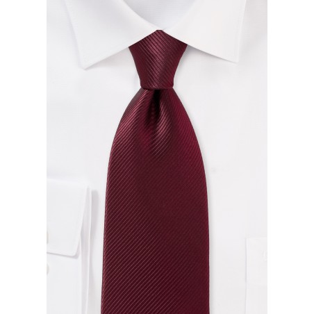 Rich Wine Colored Tie with Ribbed Texture
