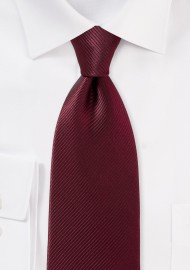 Rich Wine Colored Tie with Ribbed Texture