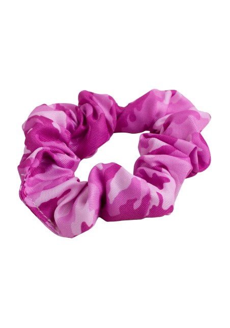 pink camo print hair scrunchie