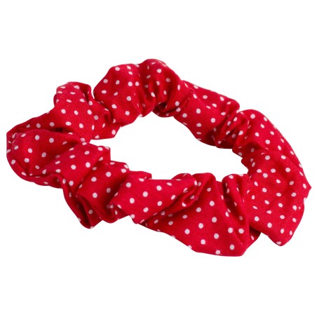 red polka dot scrunchie