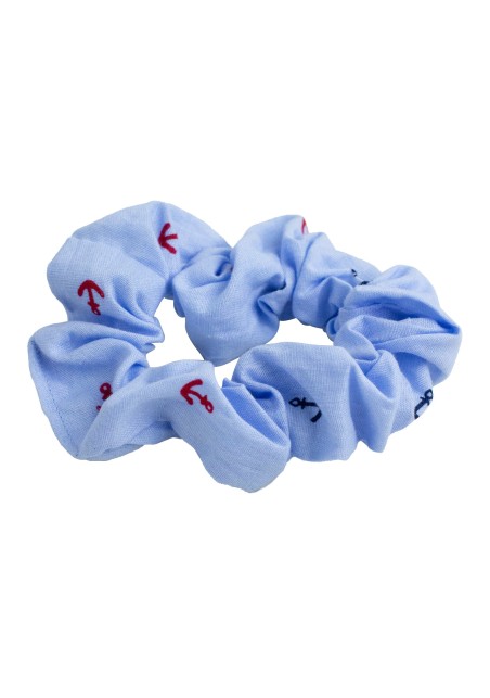 blue anchor print hair scrunchie