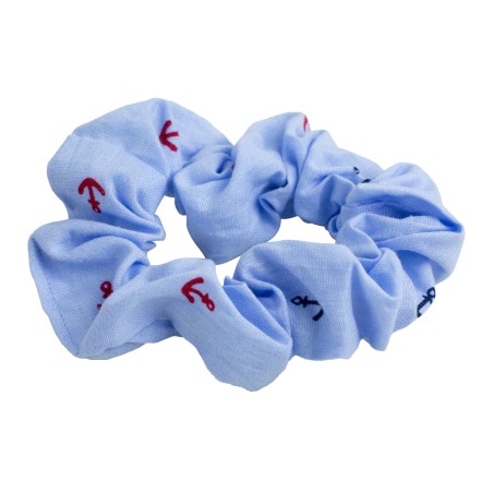 blue anchor print hair scrunchie