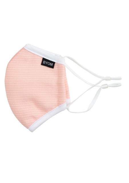 peach pink summer face mask for kids in washable cotton with filter