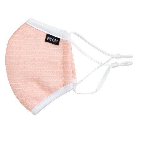 peach pink summer face mask for kids in washable cotton with filter