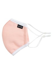 peach pink summer face mask for kids in washable cotton with filter