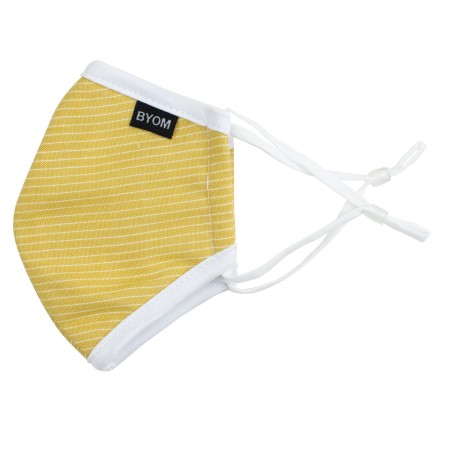 gold striped kids face mask with filter machine washable