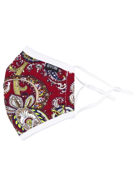 paisley mask for kids in red and gold