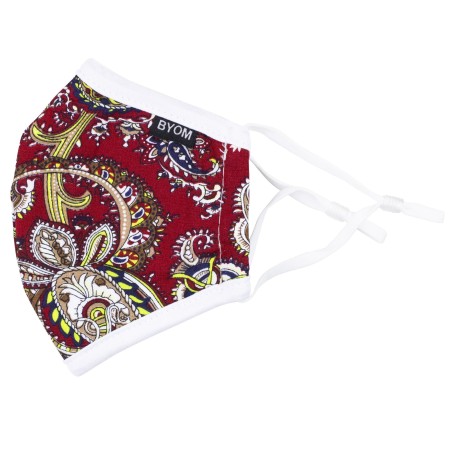 paisley mask for kids in red and gold