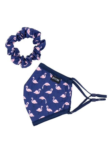 flamingo mask and scrunchie set for kids