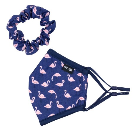 flamingo mask and scrunchie set for kids