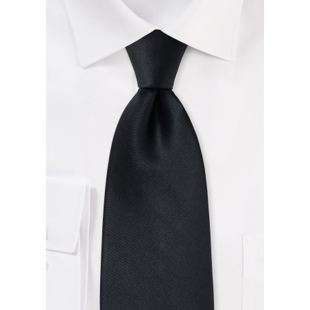 Solid Black Silk Necktie