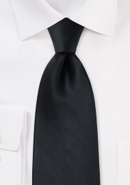 Solid Black Silk Necktie