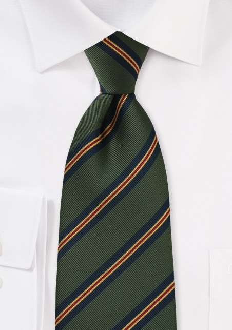 Regimental Tie in Hunter Green