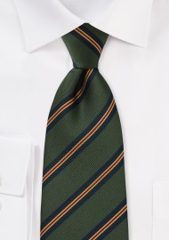 Regimental Tie in Hunter Green