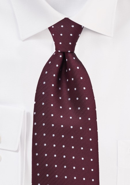 Polka Dot Tie in Burgundy