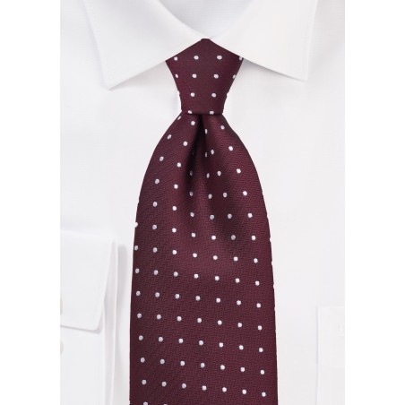 Polka Dot Tie in Burgundy