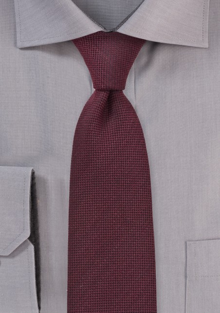 Bordeaux Red Skinny Tie by BlackBird