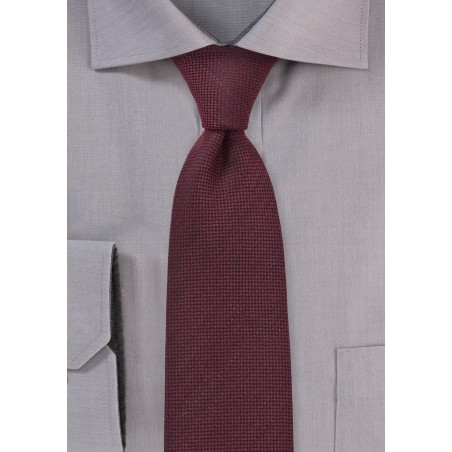 Bordeaux Red Skinny Tie by BlackBird