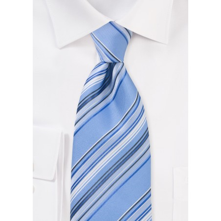 Sky Blue Striped Necktie