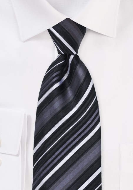 Striped Tie in Black and Whites