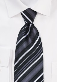 Striped Tie in Black and Whites