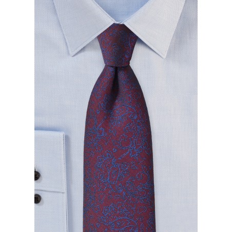 Vintage Floral Tie in Burgundy and Purple