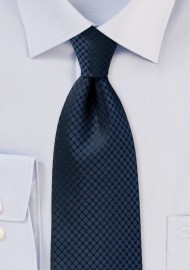 Midnight Blue Checked Necktie
