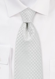 Eggshell White Tie with Gingham Texture