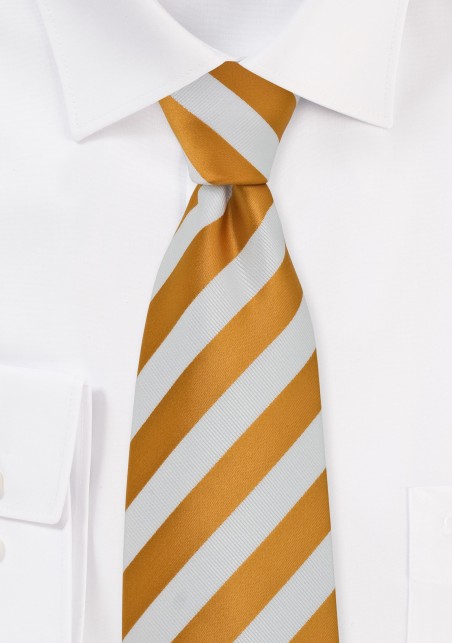 Amber and White Necktie