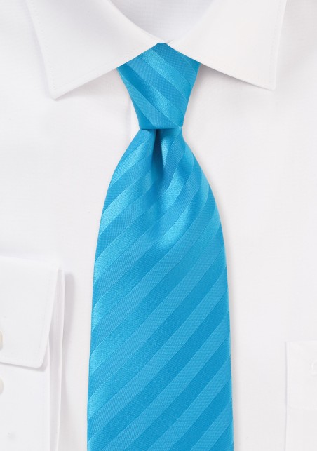 Monochromatic Striped Tie in Malibu Ble