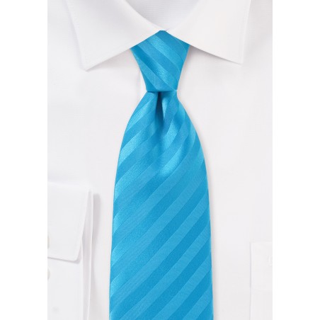 Monochromatic Striped Tie in Malibu Ble