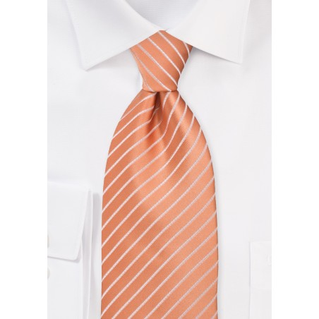 Bright Peach Orange Kids Sized Necktie