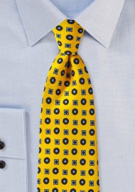 Golden Yellow Foulard Silk Tie