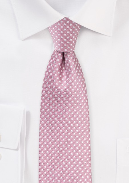 Pin Dot Tie in Dusty Rose