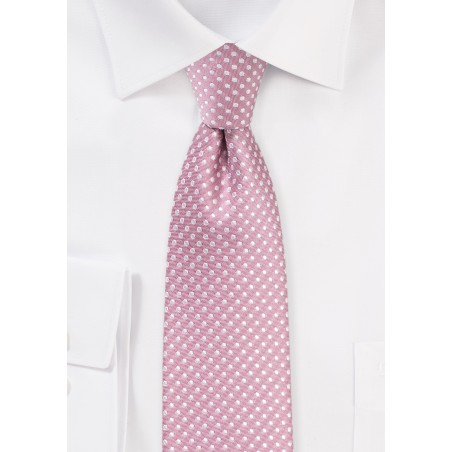 Pin Dot Tie in Dusty Rose
