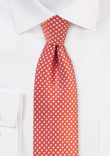 Summer Coral Pin Dot Tie