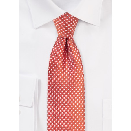Summer Coral Pin Dot Tie